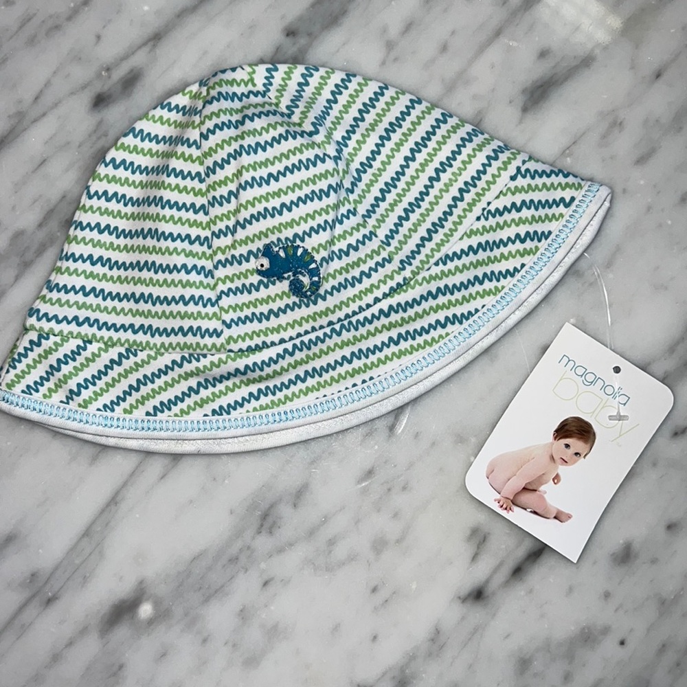 New Magnolia Baby Appliquéd Iguana Bucket Sun Hat